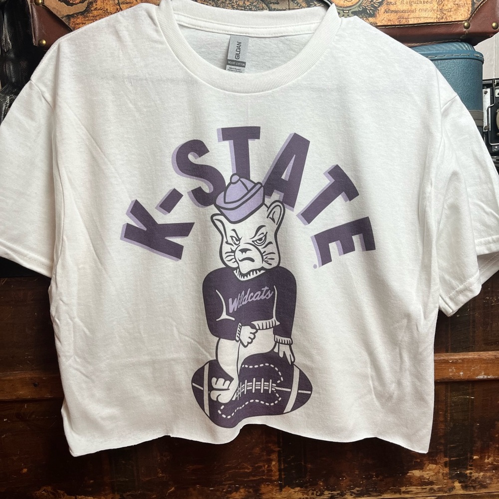 K State crop top. S-3X available